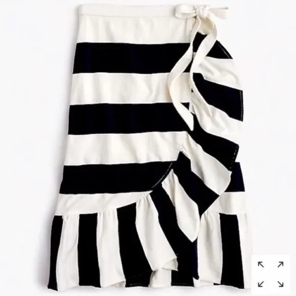 J. Crew rugby knit wrap skirt Navy/ Ivory. Size XS. - Picture 2 of 13